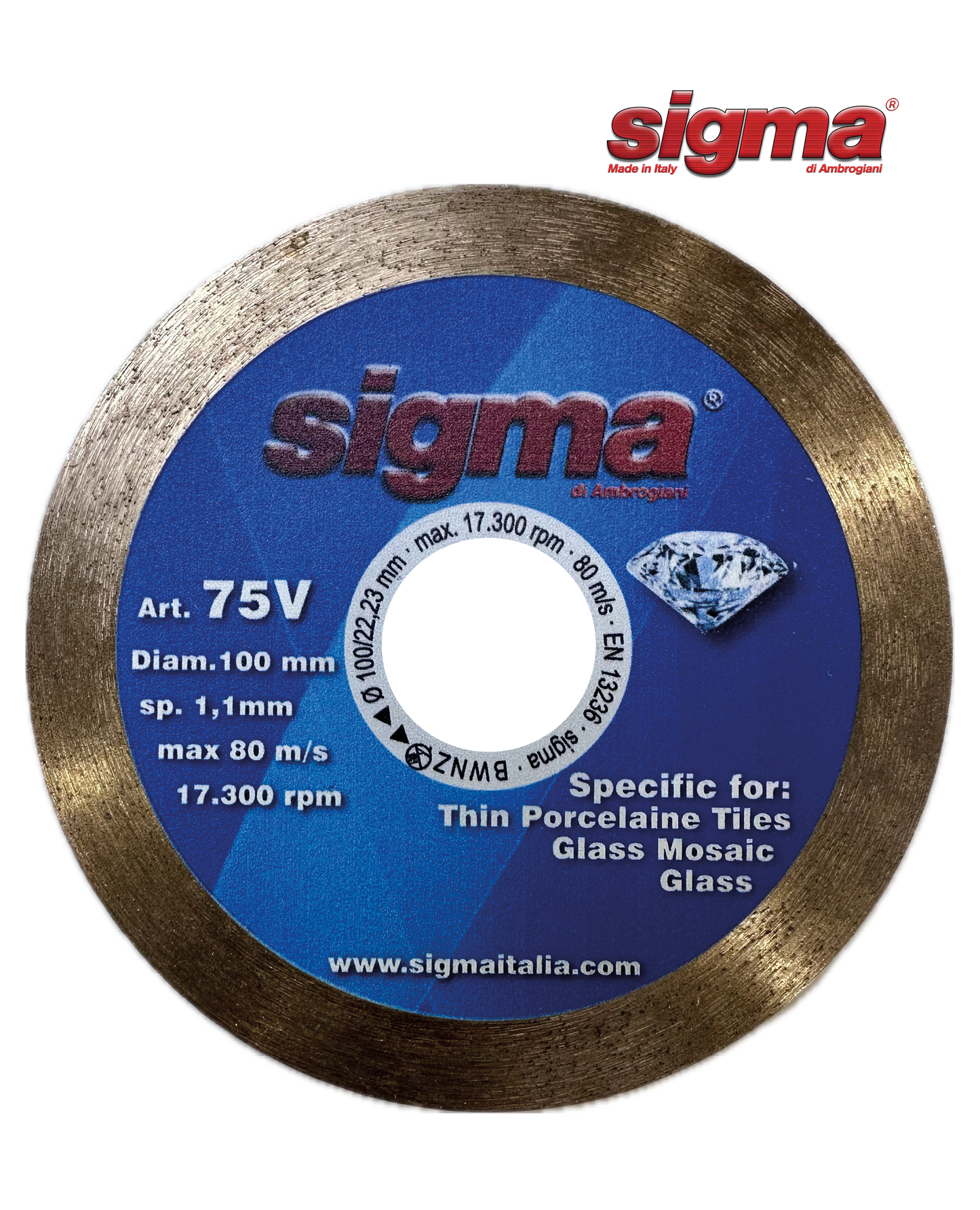 Sigma 75V 100mm Glass Diamond Blade